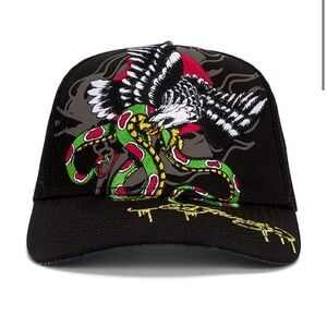 Ed Hardy Trucker Eagle/Snake Black Snapback Trucker Hat Black Style# EHH0001-36